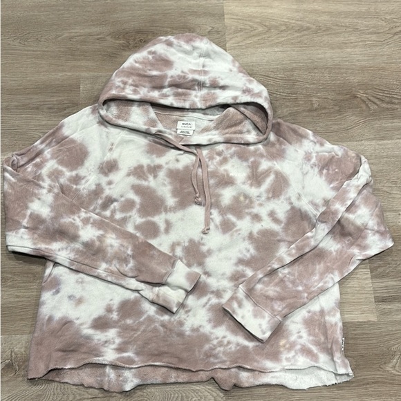 RVCA kraft, raw hem hoodie - Picture 1 of 2